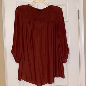 Torrid Rust Colored Top / Blouse V- Neck